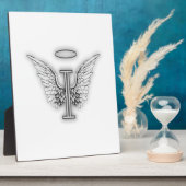 エンジェルアルファベットIイニシャルレターウィングスハロー フォトプラーク (側面)