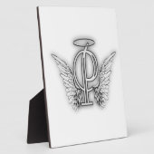 エンジェルアルファベットPイニシャルレターウィングスハロー フォトプラーク (側面)