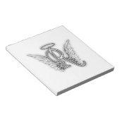 エンジェルアルファベットRイニシャルレターウィングスハロー ノートパッド (アングル)
