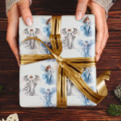 エンジェルアンゲリッククリスマスウィンターホリデー ラッピングペーパー