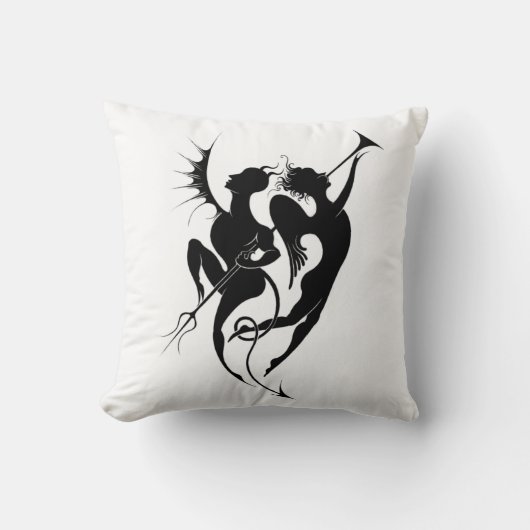 エンジェルアンドデビルシルエット装飾用クッション クッション (正面)