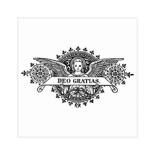 エンジェルアートとデオグラティアスバナー ラバースタンプ (インプリント)