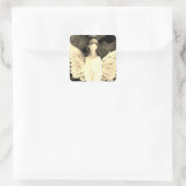 エンジェルアートウィングスハロービューティフルアートベージュブラウン スクエアシール (バッグ)