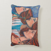 エンジェルアールヌーボージンジャーオーバーンレッドヘアウィメンズ アクセントクッション (裏面(縦))