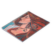 エンジェルアールヌーボージンジャーオーバーンレッドヘアウィメンズ ノートブック (左側)