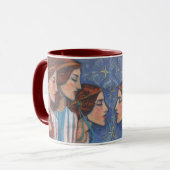 エンジェルアールヌーボージンジャーオーバーンレッドヘアウィメンズ マグカップ (正面左)