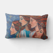 エンジェルアールヌーボージンジャーオーバーンレッドヘアウィメンズ ランバークッション (裏面)