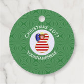 エンジェルイタリアンクリスマス国旗パーソナライズされた フェイバータグ (裏面)