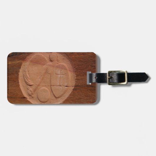 エンジェルインザロックパーソナライズされたネームバッグ ラゲッジタグ (正面横)