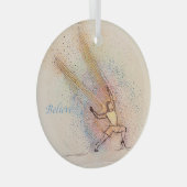 エンジェルインスピレーション – ラウンドグラス感動的 ガラスオーナメント (正面右)