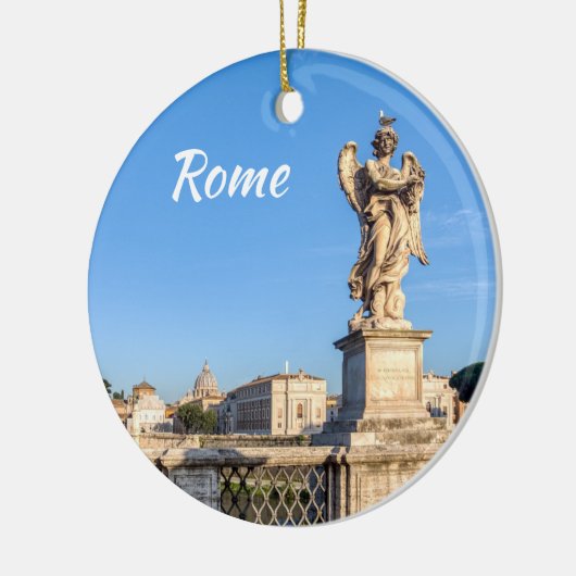 エンジェルウィズクラウンオブトーンズ-サンタンジェロローマ セラミックオーナメント (左)