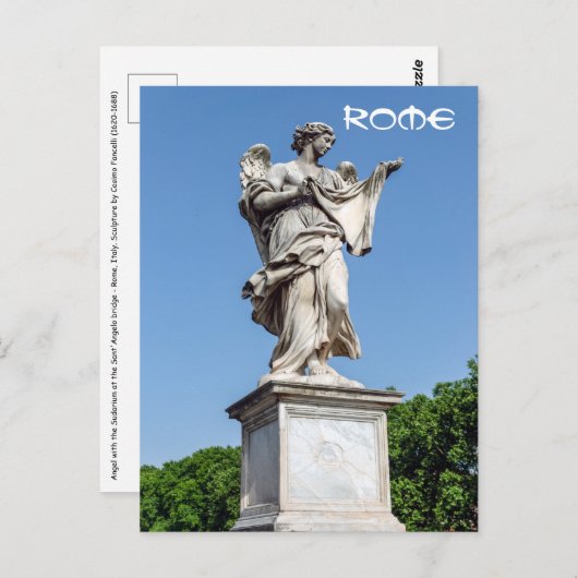 エンジェルウィズスダリウム – サンタンジェロブリッジ,ローマ ポストカード (正面/裏面)