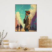 エンジェルウィズハロー喫煙オンアーバン通り ポスター (キッチン)