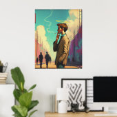 エンジェルウィズハロー喫煙オンアーバン通り ポスター (ホームオフィス)