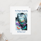 エンジェルウィズバタフライ悔やみや弔慰 カード (正面/裏面インサイチュ)