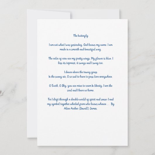 エンジェルウィズバタフライ悔やみや弔慰 カード (裏面)