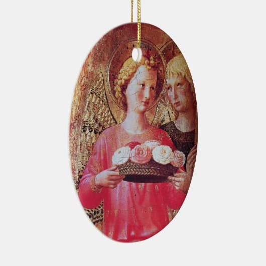 エンジェルウィズバラピンクアメジスト宝石ストーン セラミックオーナメント (右)