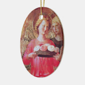 エンジェルウィズバラピンクアメジスト宝石ストーン セラミックオーナメント (左)