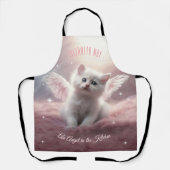 エンジェルウィングを楽しめる魅力的なピンクの子猫 エプロン (正面)