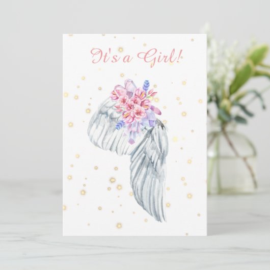 *~*エンジェルウィングクリスタルの羽のシャワー招待状 招待状 (スタンド正面)