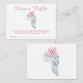 *~*エンジェルウィングクリスタルフェザーガールおむつラッフル エンクロージャーカード (正面/裏面)