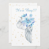 **エンジェルウィングクリスタルフェザーシャワー招待状 招待状 (正面/裏面)