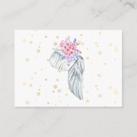 *~*エンジェルウィングクリスタルフェザーズガールおむつラッフル エンクロージャーカード (裏面)