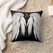 エンジェルウィンググレイタッチフェザーカスタムモノグラム クッション (ブランケット)