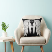 エンジェルウィンググレイタッチフェザーカスタムモノグラム クッション (椅子)