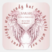 エンジェルウィングスの追悼の愛する人のための悲しみ スクエアシール (正面)