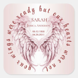 エンジェルウィングスの追悼の愛する人のための悲しみ スクエアシール