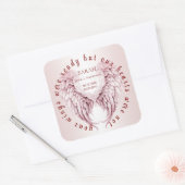 エンジェルウィングスの追悼の愛する人のための悲しみ スクエアシール (封筒)