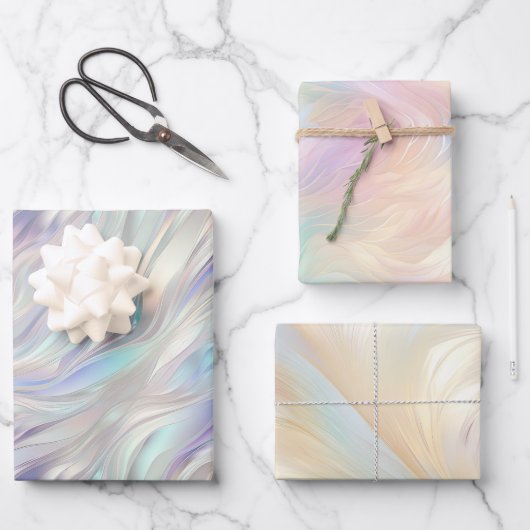 エンジェルウィングスアクアブルーピンク ラッピングペーパーシート (正面)