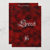 エンジェルウィングスウィート16誕生日ゴシック招待状 招待状 (正面/裏面)