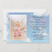 エンジェルウィングスカイお祝いのライフフォトメモリ 招待状 (正面)