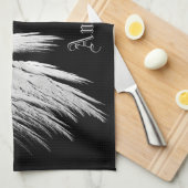 エンジェルウィングスグレータッチフェザー名前をカスタムする キッチンタオル (四つ折り)