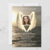 エンジェルウィングスシーサンセットフォトお祝いオブライフ 招待状 (正面)