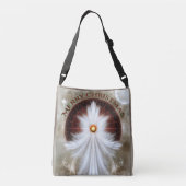 エンジェルウィングススノーフレークメリークリスマス クロスボディバッグ (裏面)