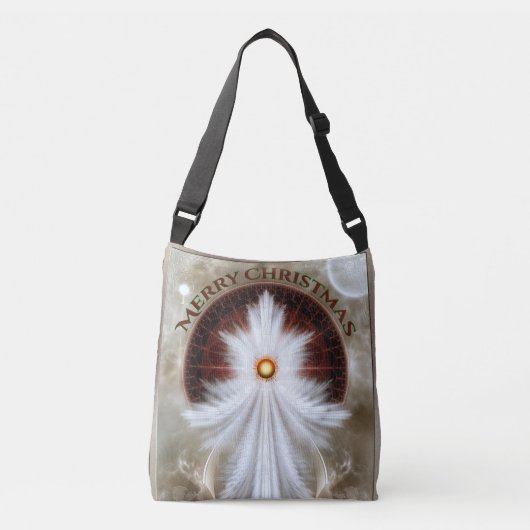 エンジェルウィングススノーフレークメリークリスマス クロスボディバッグ (正面)