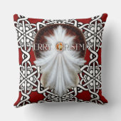 エンジェルウィングススノーフレークメリークリスマスTW ISO クッション (裏面)