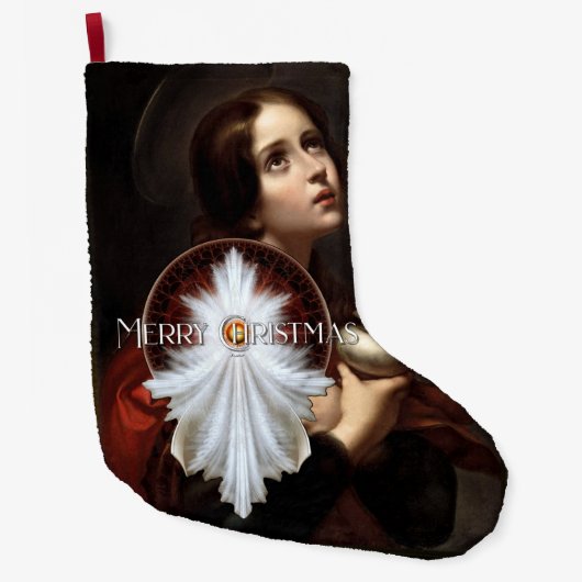 エンジェルウィングススノーフレークメリークリスマスTW ISO ラージクリスマスストッキング (正面)