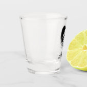 エンジェルウィングスハートブラック+ホワイトのみハーフおもしろいイビル ショットグラス (左)