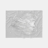 エンジェルウィングスパークルハート フリースブランケット (正面(横))