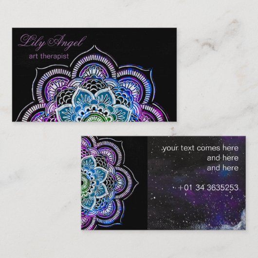 エンジェルウィングスパープルラベンダー名刺 名刺 (正面/裏面)