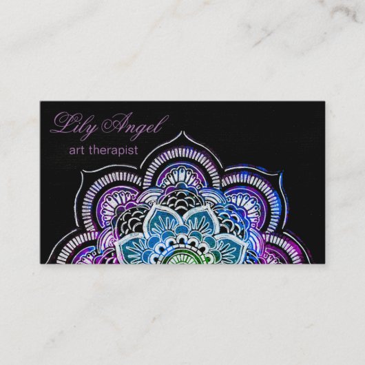 エンジェルウィングスパープルラベンダー名刺 名刺 (正面)