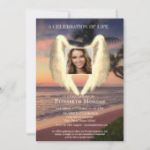 エンジェルウィングスパームサンセットフォトお祝いオブ・ライフ 招待状 (正面)