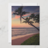 エンジェルウィングスパームサンセットフォトお祝いオブ・ライフ 招待状 (裏面)