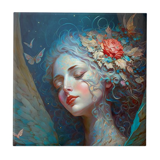 エンジェルウィングスファンタジーアートセラミックタイル タイル (正面)