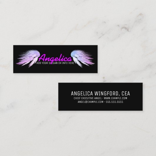 エンジェルウィングスファンタジー紫オンブラック スキニー名刺 (正面/裏面)