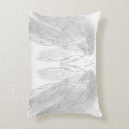 エンジェルウィングスホワイトカスタムモノグラム アクセントクッション (正面(垂直))